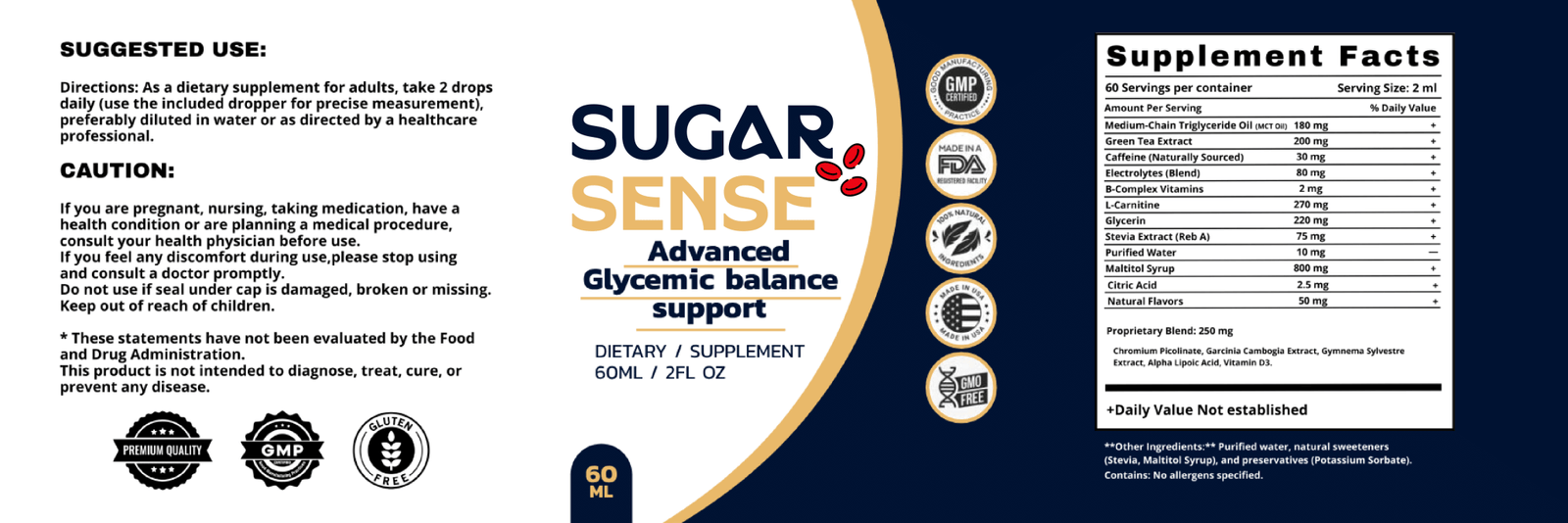 sugar sense supplement facts